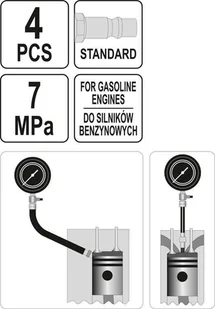 Yato ZESTAW DO POMIARU SZCZELNOŚCI CYLINDRÓW ZAWIERA 4 ELEMENTY - Narzędzia warsztatowe - miniaturka - grafika 5