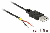 Kable USB - Delock kabel USB 2.0 typ A wtyczka > 2 x otwarte końcówki kablowe prąd 1,5 m Raspberry 85664 - miniaturka - grafika 1