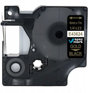 Dymo strefadrukarek.pl Taśma D1 43624 6mm x 7m czarna złoty nadruk - zamiennik | OSZCZĘDZAJ DO 80% - ZADZWOŃ! 730811399 PROMOCJA! D1-43624 - Etykiety do drukarek - miniaturka - grafika 6
