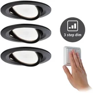 Oprawy, klosze i abażury - Paulmann Nova Coin 3x okrągła wychylana czarna - miniaturka - grafika 1