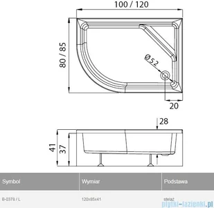 New Trendy New Maxima 120x85x41 B-0378/L - Brodziki prysznicowe - miniaturka - grafika 2