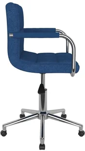 Fotel biurowy, krzesło biurowe vidaXL Obrotowe krzesło biurowe, niebieskie, tapicerowane tkaniną 334795 - Fotele i krzesła biurowe - miniaturka - grafika 4
