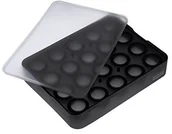 Akcesoria do lodu - Lurch Ice Former Premium z silikonu, z pokrywką do wytwarzania lodu do 20 kul lodu w rozmiarze 3 cm, czarna, 3.5 x 15.5 x 20.5 cm 240725 - miniaturka - grafika 1