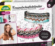 Zabawki kreatywne - Lena 42116 zestaw do majsterkowania, wielofunkcyjne taśmy przyjaźni, kompletny zestaw z 2 tasiemkami z satyny, przędza w 8 kolorach, 3 sznurki i 2 zapięcia, zestaw do wiązania dla dzieci od 8 lat, ze 42116 - miniaturka - grafika 1