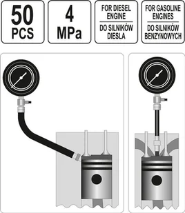 Yato MIERNIK CIŚNIENIA SPREŻANIA W SILNIKACH DIESLA I BENZYNOWYCH 50 ELEMENTÓW - Narzędzia warsztatowe - miniaturka - grafika 5