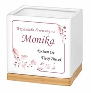 Donice - Blumfeldt Murrano Personalizowana kwadratowa z napisem dla dziewczyny PDC2-023 - miniaturka - grafika 1