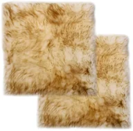 Poduszki na krzesła - vidaXL Poduszki na krzesła, 2 szt., brąz melanż, 40x40 cm, owcza skóra - miniaturka - grafika 1