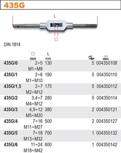 BETA POKRĘTŁO NASTAWNE DO GWINTOWNIKÓW M1-M12 435G/1.5 - Gwintowniki - miniaturka - grafika 2
