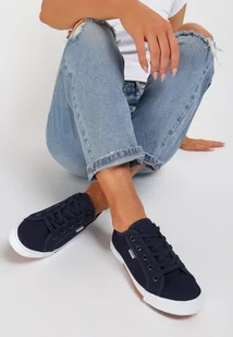 Granatowe Tenisówki Rhaerose - Trampki damskie Granatowe Tenisówki Rhaerose - Trampki damskie - miniaturka - grafika 1