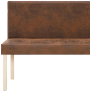 vidaXL Ławka, 139,5 cm, brązowa, sztuczny zamsz vidaXL - Ławki do przedpokoju - miniaturka - grafika 7