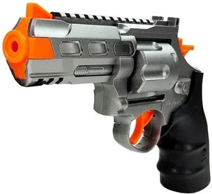 Import LEANToys Zestaw Policyjny Rewolwer 20cm Odznaka Kabura Gwizdek Dźwięk Efekty Świetlne LT-7868-0 - Zabawki militarne - miniaturka - grafika 3