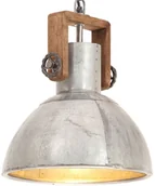Lampy sufitowe - VidaXL Industrialna lampa wisząca, 25 W, srebrna, okrągła, 30 cm, E27 320530 - miniaturka - grafika 1