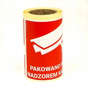 MD Labels Naklejki Etykiety Ostrzegawcze Pakowano pod nadzorem kamer 100szt 5907483450214 - Etykiety do drukarek - miniaturka - grafika 2