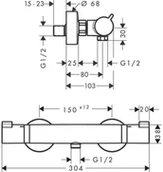Baterie wannowe i prysznicowe - Hansgrohe Ecostat Comfort prysznicowa polerowany złoty optyczny 13116990 - miniaturka - grafika 1