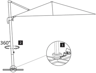 vidaXL Parasol wiszący z aluminiowym słupkiem 3x3 m czarny 47000 - Parasole ogrodowe - miniaturka - grafika 9