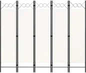 Parawany - vidaXL Parawan 5-panelowy, biały, 200 x 180 cm vidaXL - miniaturka - grafika 1
