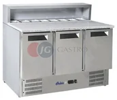 Szafy i witryny chłodnicze - Hendi Stół chłodniczy sałatkowy z nadstawą i blatem granitowym 3-drzwiowy 1365x700x1070 h 236215 236215 - miniaturka - grafika 1