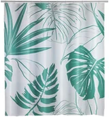 Zasłony prysznicowe - Wenko Zasłona prysznicowa biała z PEVA motyw monstery B07NQTWMFV - miniaturka - grafika 1