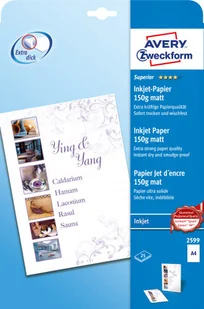 Avery Zweckform Papier matowy 150g, 210 x 297 mm, biały, Zweckform 2599 (2579-100) - Papier do drukarek - miniaturka - grafika 2