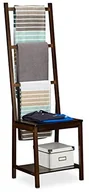 Wieszaki łazienkowe - Relaxdays Wieszak na ręczniki, stojak na płaszcze, stojak na ręcznik, Pan pomocnik, bambus, wys. x szer. x gł.: ok. 133 x 40 x 42 cm, ciemnobrązowy  10020926 - miniaturka - grafika 1
