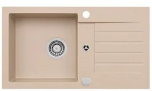 Alveus Zlewozmywak granitowy Amaro 1-komorowy z ociekaczem i syfonem beżowy 9923355P - Zlewozmywaki z baterią - miniaturka - grafika 2