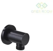 Akcesoria hydrauliczne - Laveo Laveo Rondo - przyłącze kątowe węża natrysku czarny NPX 761O - miniaturka - grafika 1