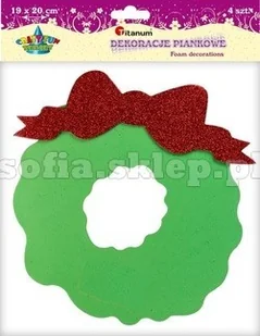 TITANUM Wieniec z pianki Big z brokatową gwiazdą 19x20 - Ozdoby bożonarodzeniowe - miniaturka - grafika 2