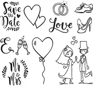 Zabawki kreatywne - Heyda Zestaw stempli ślubnych 11 szt - miniaturka - grafika 1