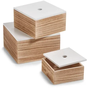 Zeller Pojemnik do przechowywania z wieczkiem organizer 3 sztuki w komplecie ZELLER B072K1Y86Z - Pudła i pojemniki do przechowywania - miniaturka - grafika 2