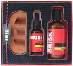 Brisk Zestaw do Brody Szablon Nożyczki Grzebień - Kosmetyki i akcesoria do pielęgnacji brody - miniaturka - grafika 2