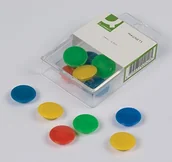 Magnesy - Q-CONNECT KF02040 magnesy przyczepne, średnica 20 mm, sortowane, 6 sztuk KF02040 - miniaturka - grafika 1