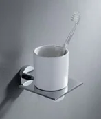 Kubki na szczoteczki do zębów - Blue Water Hugo Uchwyt ze szklanką chrom HUG-011 - miniaturka - grafika 1