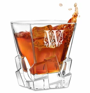 Murrano Szklanka do whisky z grawerowanym inicjałem dla gentlemana SZIB-033 - Szklanki - miniaturka - grafika 5