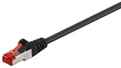 Kable miedziane - Wentronic 95572 kabel sieciowy Cat6 S/FTP (2 X wtyk RJ45, PIMF podwójnie ekranowany) Czarny 4040849955723 - miniaturka - grafika 1