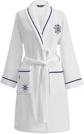 Szlafroki damskie - Soft Cotton Damski krótki szlafrok MARINE LADY Biały M 8111ML - miniaturka - grafika 1