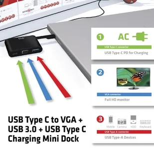 Kabel USB Club 3D Cable USB 3.0 Typ-C Docking Station CSV-1532 - Kable USB Kabel USB Club 3D Cable USB 3.0 Typ-C Docking Station CSV-1532 - Kable USB - miniaturka - grafika 5