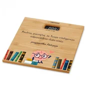 Wagi łazienkowe - Murrano Waga bambusowa łazienkowa z nadrukiem dla przyjaciółki mola ks WAG2-038 - miniaturka - grafika 1