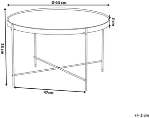 Beliani Beliani Stolik kawowy złoty LUCEA - Ławy i stoliki kawowe - miniaturka - grafika 7