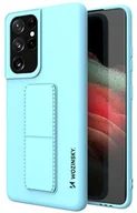Etui i futerały do telefonów - Wozinsky Kickstand Case elastyczne silikonowe etui z podstawką Samsung Galaxy S21 Ultra 5G jasnoniebieski - miniaturka - grafika 1