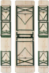 vidaXL vidaXL Składany stół piwny z ławkami drewniany - Meble ogrodowe - miniaturka - grafika 5