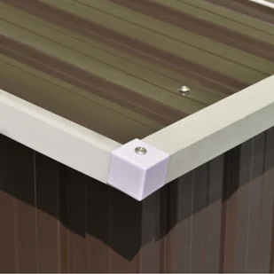 vidaXL Szopa ogrodowa, 257 x 398 x 178 cm, metal, brązowa - Altany ogrodowe - miniaturka - grafika 4