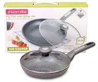 Patelnie - Kamille Patelnia Granitowa 20 Cm + Pokrywka Indukcja Km4269gr KM4269GR - miniaturka - grafika 1