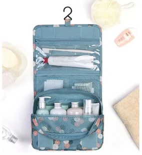 Inna Marka ORGANIZER NA KOSMETYKI, KOSMETYCZKA ROZKŁADANA NIEBIESKA W KWIATY KS18WZ1 - Kosmetyczki, organizery i kuferki - miniaturka - grafika 4