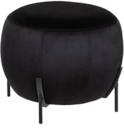 Pufy i podnóżki - Atmosphera Puf welurowy CALABAZA 44 cm czarny 166767A - miniaturka - grafika 1