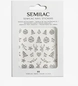 Ozdoby do paznokci - Semilac świąteczne naklejki wodne XMAS SILVER 05 - miniaturka - grafika 1