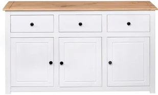 vidaXL Szafka biała 135x40x80 cm lite drewno sosnowe seria Panama 282705 - Komody - miniaturka - grafika 7
