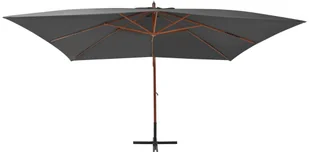 vidaXL Wiszący parasol z drewnianym słupkiem, 400x300 cm, antracytowy - Parasole ogrodowe - miniaturka - grafika 3