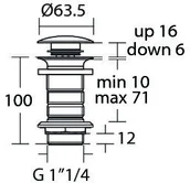 Korki do umywalek - Ideal Standard Ipalyss Korek umywalkowy klik klak chrom E1483AA - miniaturka - grafika 1