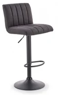 Taborety i hokery - Halmar Hoker barowy tapicerowany ciemny popiel eco skóra H89 regulowany - miniaturka - grafika 1