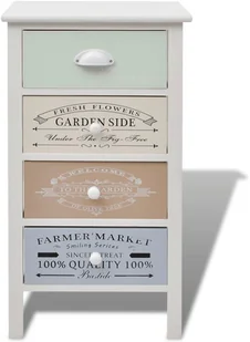 vidaXL Szafka w stylu shabby chic z 4 szufladami drewno - Komody - miniaturka - grafika 5